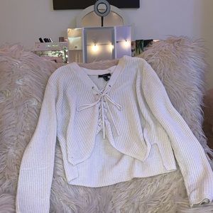 Cropped White Sweater